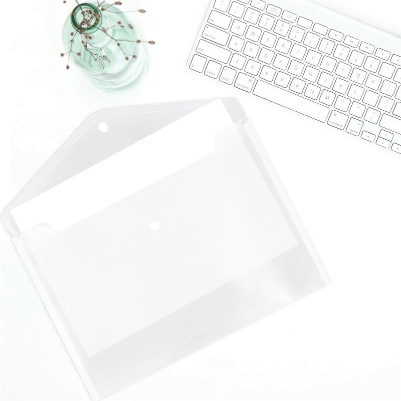 JAM PAPER Plastic Envelopes with Snap Closure - Letter Booklet - 9 3/4 x 13 - Clear - 12/Pack - Image 3